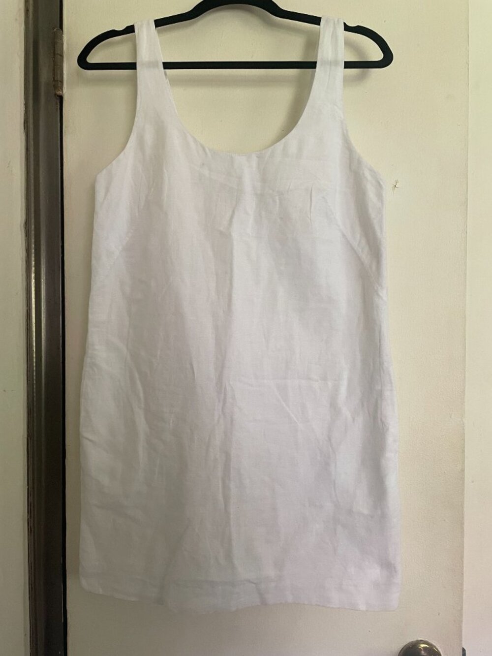 Armani Exchange White Linen Sleeveless Mini Dress